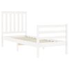 vidaXL Sengeramme med hodegavl hvit liten enkel heltre