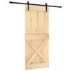 vidaXL Skyved&oslash;r Naturlig og svart 90 x 210 cm Massiv Furu Tre