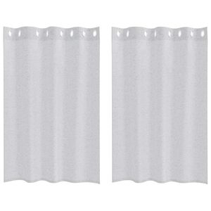 vidaXL Voile Gardin med gardiner 2 pcs Lysegrå 140 x 140 cm Polyester
