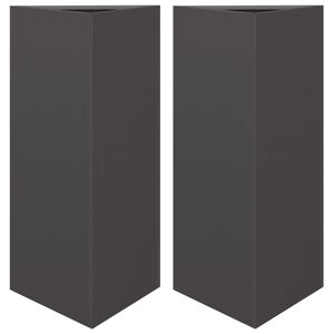 vidaXL Plantekasser 2 stk olivengr&oslash;nn trekantet 40x34,5x75 cm st&aring;l