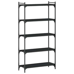 vidaXL Bokhylle 5 etasjer svart 80x30x154 cm konstruert tre