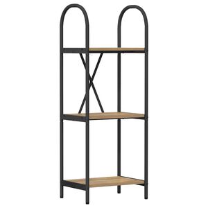 vidaXL Bokhylle 3 niv&aring;er 40 x 30 x 109 cm Konstruert tre Artisan Eik