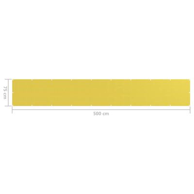 vidaXL Balkongskjerm gul 75x500 cm HDPE