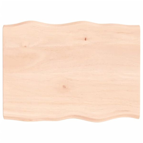 vidaXL Bordplate 80x60x(2-4) cm ubehandlet heltre eik naturlig kant