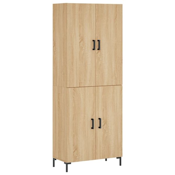 vidaXL Highboard sonoma eik 69,5x34x180 cm konstruert tre