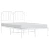 vidaXL Sengeramme i metall med hodegavl hvit 120x190 cm
