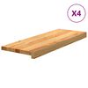 vidaXL Trappetrinn 4 stk lysebrun 70x30x2 cm heltre eik