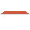 vidaXL Uttrekkbar markise oransje og brun 4,5x3 m stoff og aluminium