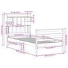 vidaXL Seng med bokhylle uten madrass voksbrun 75x190 cm heltre furu