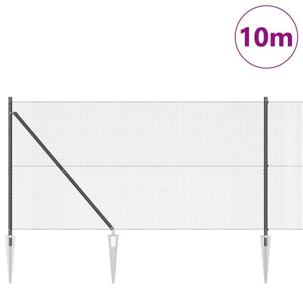 vidaXL Gjerdep&aring;le Gr&aring; 10 x 1,4 m (12 x 12 mm nett) St&aring;l og PVC