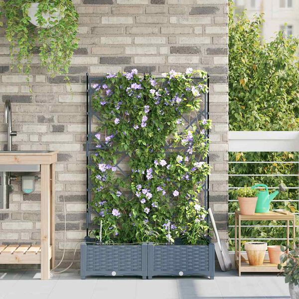 vidaXL Hageblomsterpotte 2 pcs Lys Gr&aring; St&aring;l