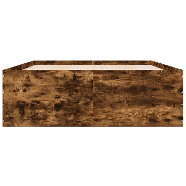 vidaXL Sengeramme r&oslash;kt eik 140x190 cm konstruert tre