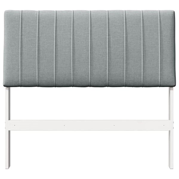 vidaXL Polstret sengegavl Lysegr&aring; 100 cm Massiv furu