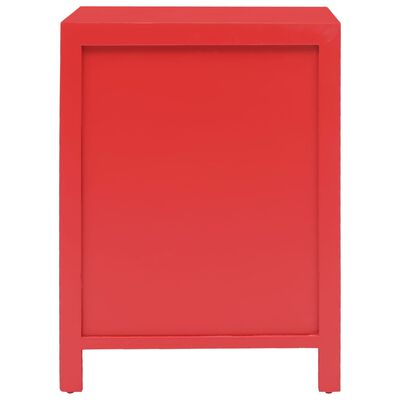 vidaXL Nattbord rød 38x28x52 cm keisertre