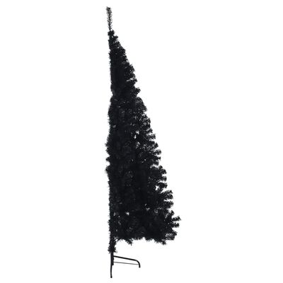 vidaXL Kunstig juletre halvt med stativ svart 180 cm PVC