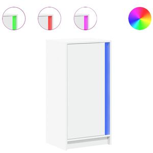 vidaXL Skjenk med LED hvit 42,5x34x85 cm konstruert tre