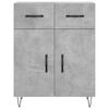 vidaXL Highboard betonggr&aring; 69,5x34x180 cm konstruert tre