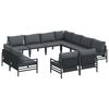 vidaXL Hagesofa Set 11 stk. Svart St&aring;l