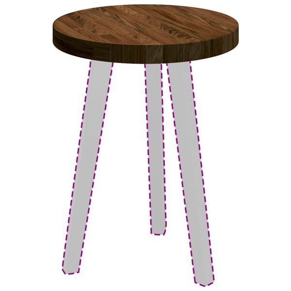 vidaXL Bordplate M&oslash;rk brun &Oslash; 40 x 4 cm Massivt Eiketre