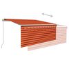 vidaXL Manuell uttrekkbar markise rullegardin 3,5x2,5 m oransje&brun