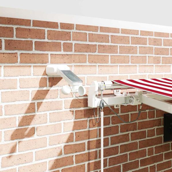 vidaXL Innvendbar Markise R&oslash;d og Hvit 450 &times; 350 cm Stoff og Metall