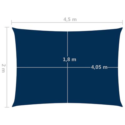 vidaXL Solseil oxfordstoff rektangulær 2x4,5 m blå
