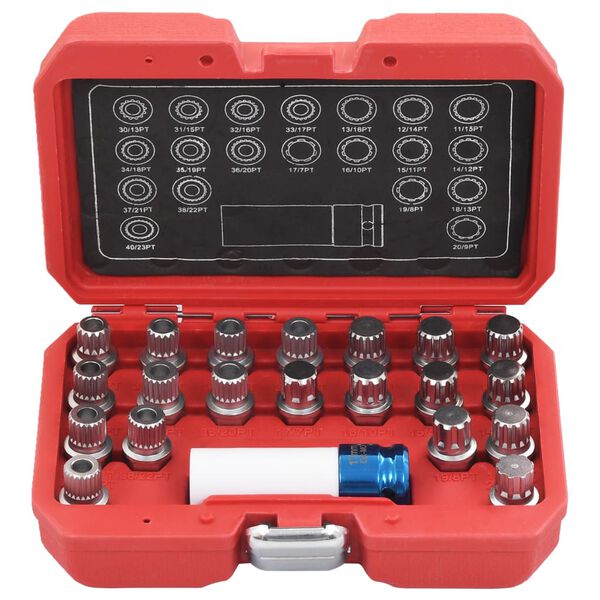 vidaXL Pipesett for låsebolter i 21 deler for BMW