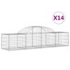 vidaXL Gabionkurver buede 14 stk 200x50x40/60 cm galvanisert jern