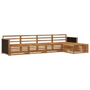 vidaXL Utend&oslash;rs sofa-sett 5 stk. Naturlig Solid akasietre