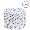 vidaXL B&aring;ttau hvit 18 mm 25 m polypropylen