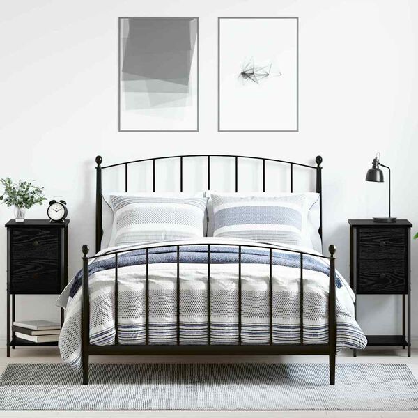 vidaXL Nattbordskap 2 pcs Svart eik 32 x 42 x 70 cm Konstruert tre