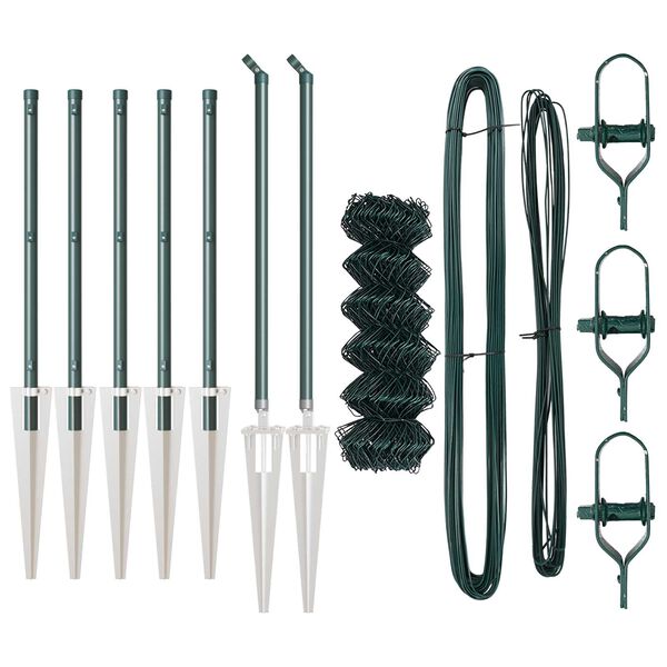 vidaXL Gjerdep&aring;le gr&oslash;nn 10 x 0,4 m (40 x 40 mm nett) St&aring;l og PVC