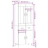 vidaXL Highboard hvit 69,5x34x180 cm konstruert tre