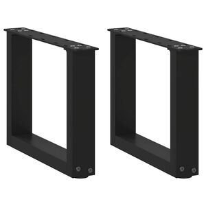 vidaXL Salongbordben U-formet 2 stk svart 40x(30-31) cm st&aring;l