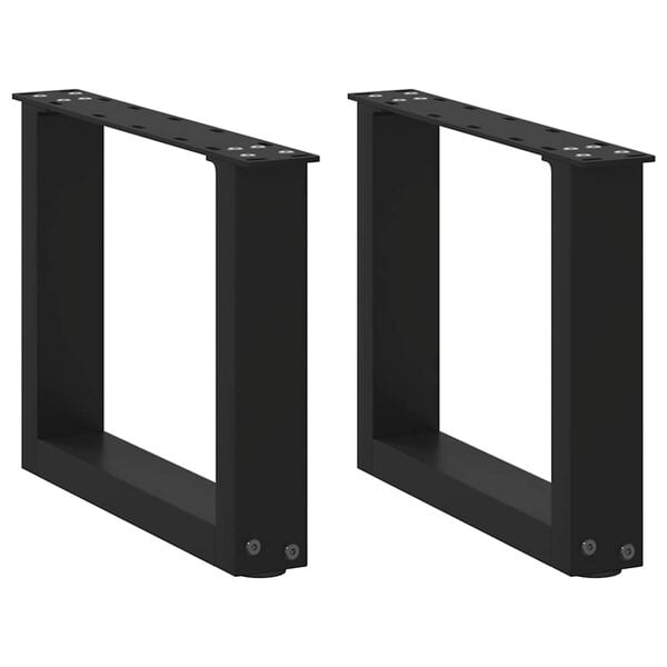 vidaXL Salongbordben U-formet 2 stk svart 40x(30-31) cm st&aring;l