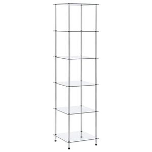 vidaXL Hylle 6 etasjer gjennomsiktig 40x40x160 cm herdet glass