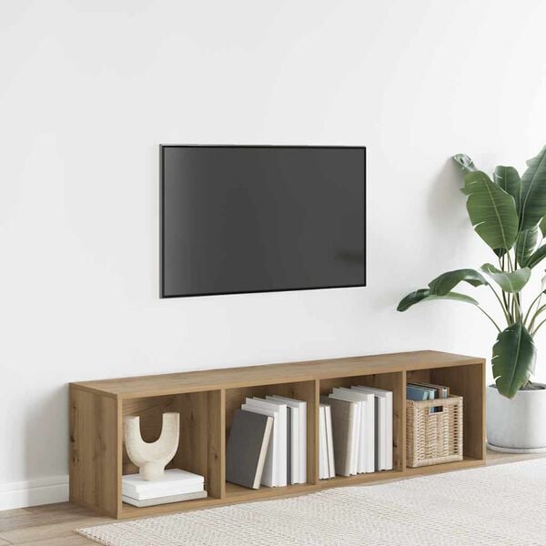 vidaXL Bokhylle/TV-benk artisan eik 36x30x143cm konstruert tre