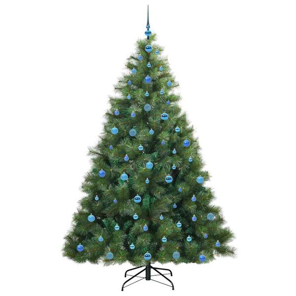 vidaXL Kunstig juletre med 300 LED med stativ grønn 210 cm PE og PVC