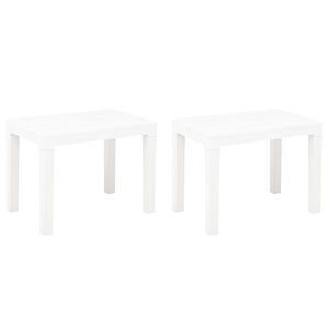 vidaXL Hagebenker 2 stk hvit plast