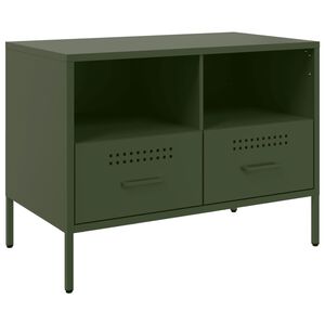 vidaXL TV-benk olivengr&oslash;nn 68x39x50,5 cm st&aring;l