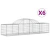 vidaXL Gabionkurver buede 6 stk 200x50x40/60 cm galvanisert jern