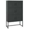 vidaXL Highboard svart 80x35x135 cm st&aring;l