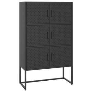 vidaXL Highboard svart 80x35x135 cm st&aring;l