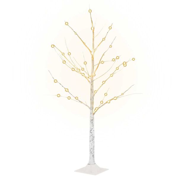 vidaXL LED-bjørketre varmhvit 48 lysdioder 120 cm