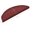 vidaXL Trappematter 15 stk 56x17x3 cm bordeaux halvrund