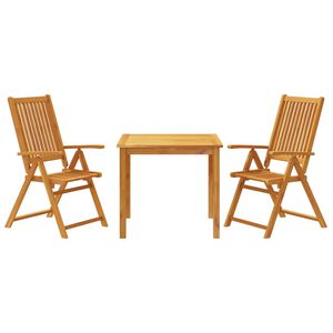 vidaXL Hagespisestue 3 deler 85x85x74 cm heltre akasie