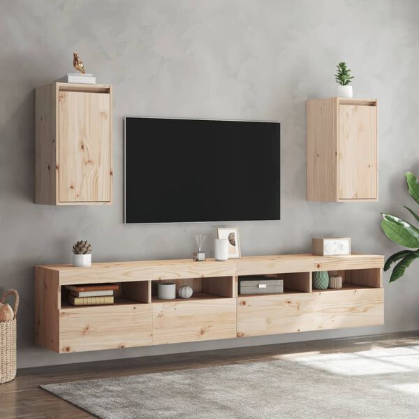 vidaXL Veggskap 2 stk 30x30x60 cm heltre furu