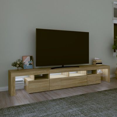 vidaXL TV-benk med LED-lys sonoma eik 230x36,5x40 cm