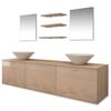 vidaXL Servant og baderomsm&oslash;bler 8 deler beige