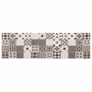 vidaXL Kj&oslash;kken teppe Gr&aring; mosaikk 150 x 45 cm 100% Polyamid Vaskbar